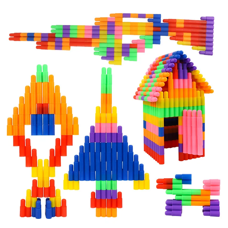 New Plastic Rocket Bullet Building Blocks DIY Assembling Toy Large Size Insert Blocks Develop Intelligence Educational Toys Gift