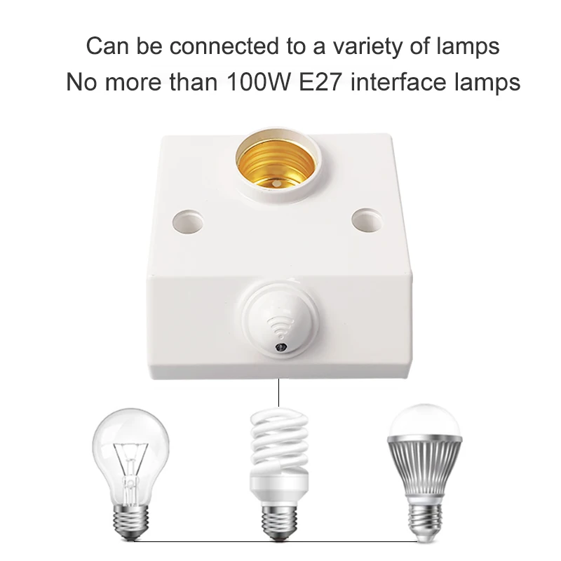 Factory Wholesale 110V 220V 360 degree E27 rotary screw microwave radar sensor lamp holder