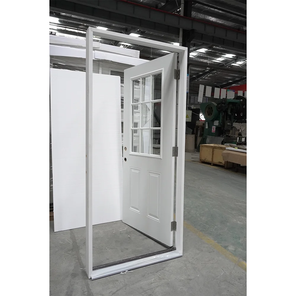 American 9 lite top 3 panel steel front door Residential Entry Doors