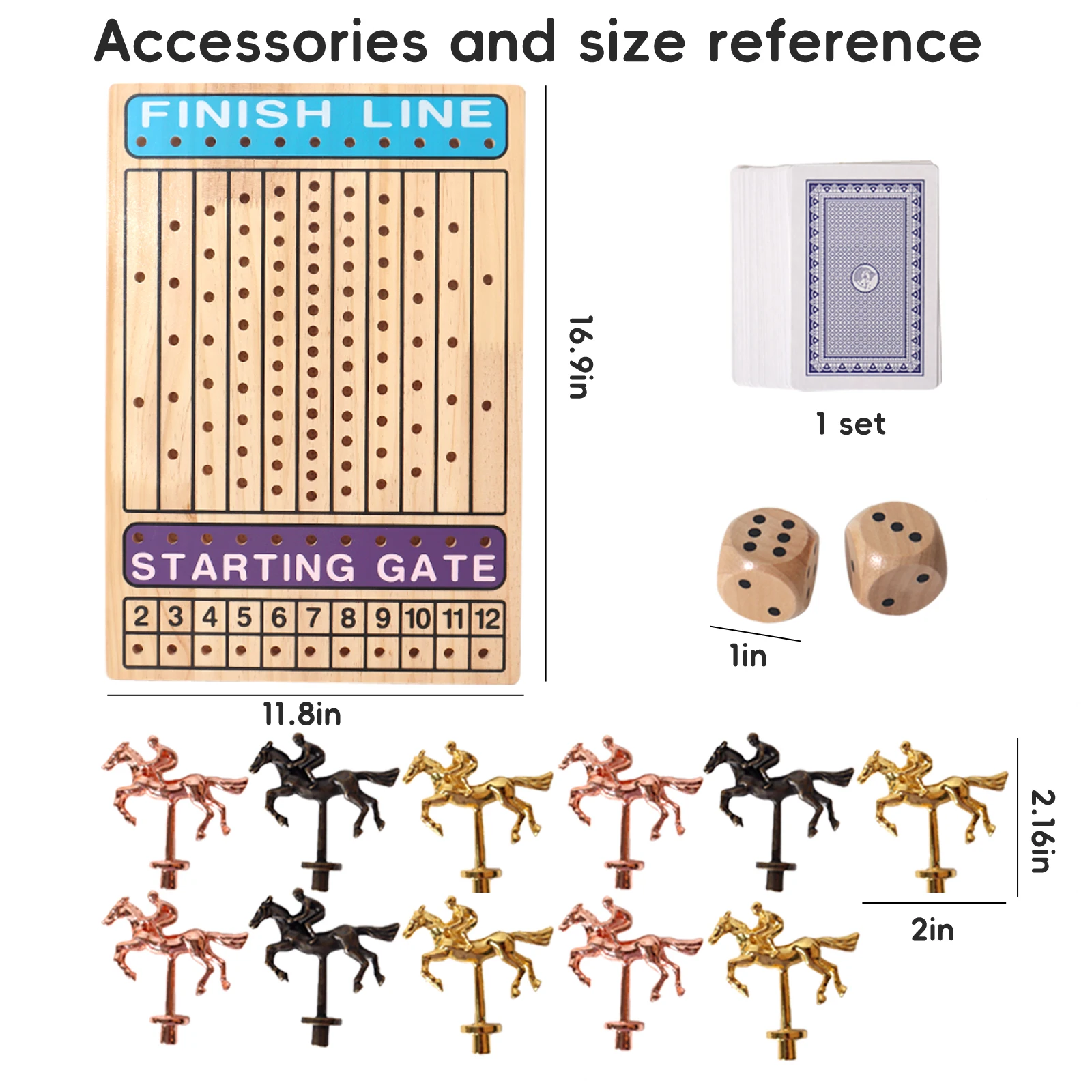 Wholesale New Design Smart Game Hot Sale Unisex Toys Montessori Early Educational Wooden Family Horse Racing Game Board for Kids