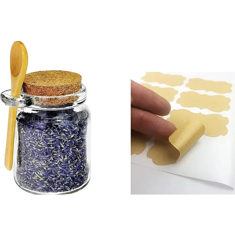 Stocked 250ml Clear Round Bath Salt Glass Bottle Jar With Cork Lid and Spoon