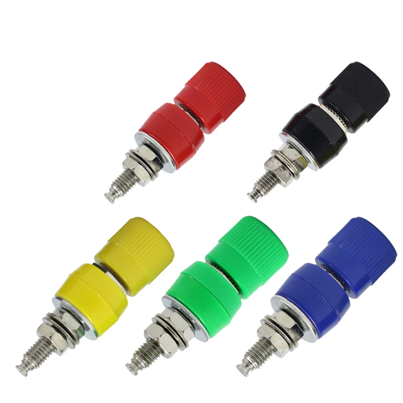 Cleqee 1 5Color 4mm Nickel Plated Panel Socket  Binding Post Banana Jack Plug