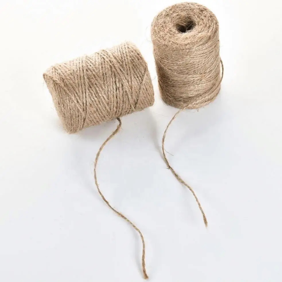 Qingyun 100% Natural Jute Braided Twisted Rope DIY Decoration Cord 1mm~50mm Recyclable sisal Packaging Rope
