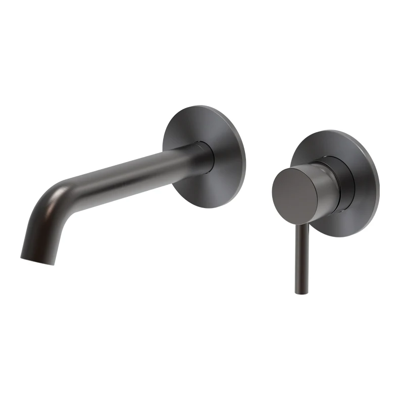 Luxury Wall Mounted Solid Brass Faucet Single Handle Basin Faucets Bathroom Mixer Tap Hotel Lavatory Wash Sink Water Taps