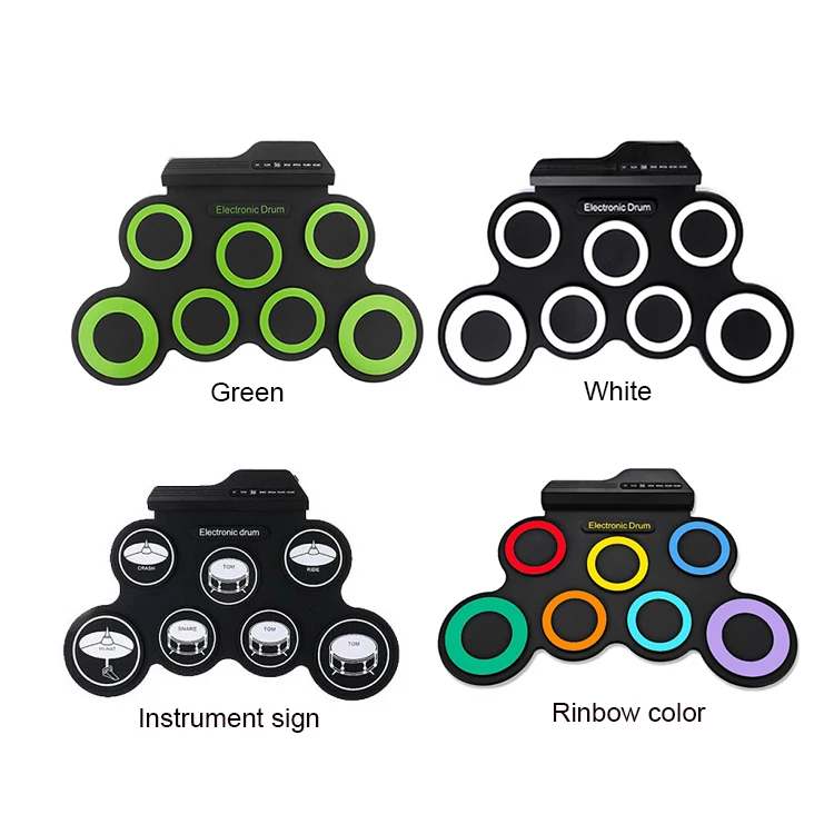 Small Silicone Percussion Full Kids Drums Set Toys Portable Electronic Drum Set