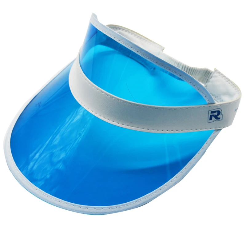 Wholesale Summer Transparent UV Orange Sun Visor Hat with Different Colour Outdoor Cap