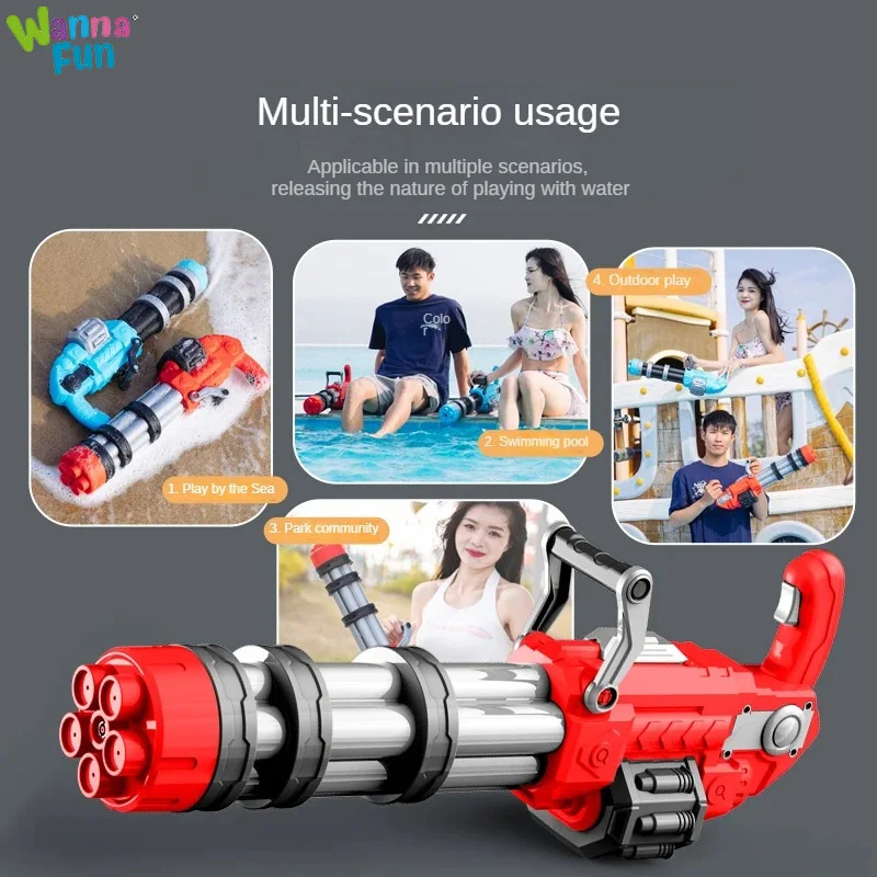 Hot Sale Automatic Kids Outdoor Toy Electric Squirt Gatling Water Gun Summer Party Toys