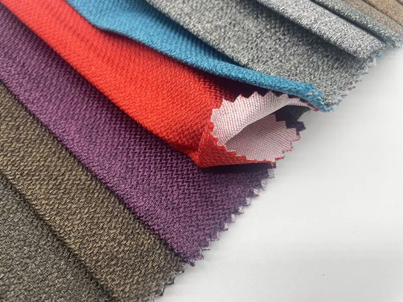 Factory price 100% polyester imitated linen durable cationic uganda sofa cover fabric