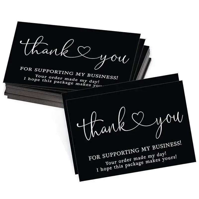 High quality custom luxury business paper thanks u card greeting thank you card for small business with logo