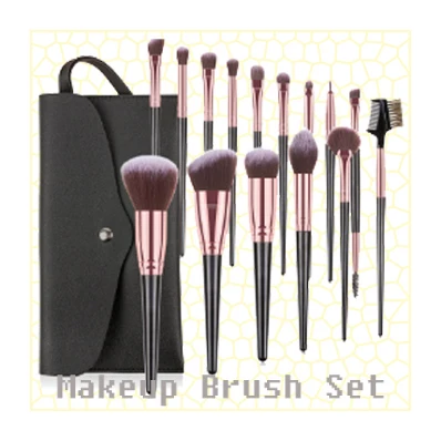 Brushes-pu bag Customization upon request qusart hot selling 7 wallet style makeup brush Makeup Brush Set with high quality
