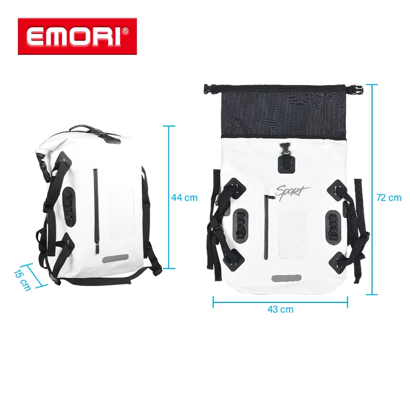 High Quality 500D PVC Durable 25L 35L Waterproof Floating Dry Backpack with Transparent Window