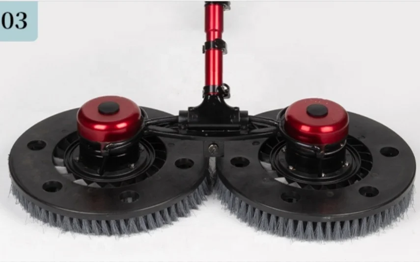 36V High Speed Cleaning Solar Panel Brush Equipment Rotary Double Head Solar Cleaning Tool With Brushless Motor