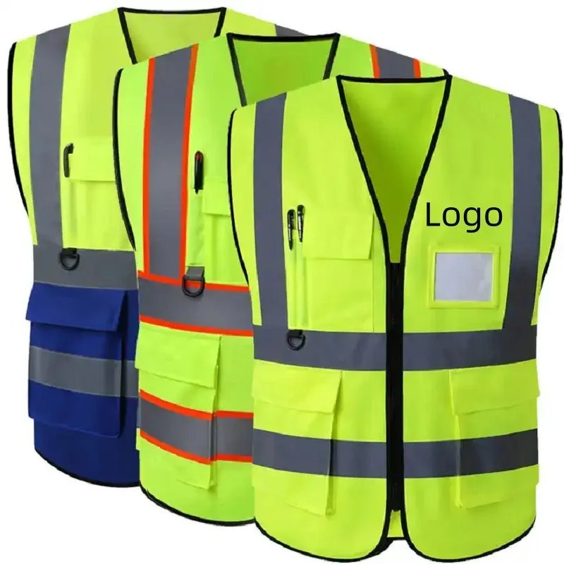 Mixed Orange Dark Blue Lemon Safety Vest Work Hi Viz Safety Vest for Warehouse