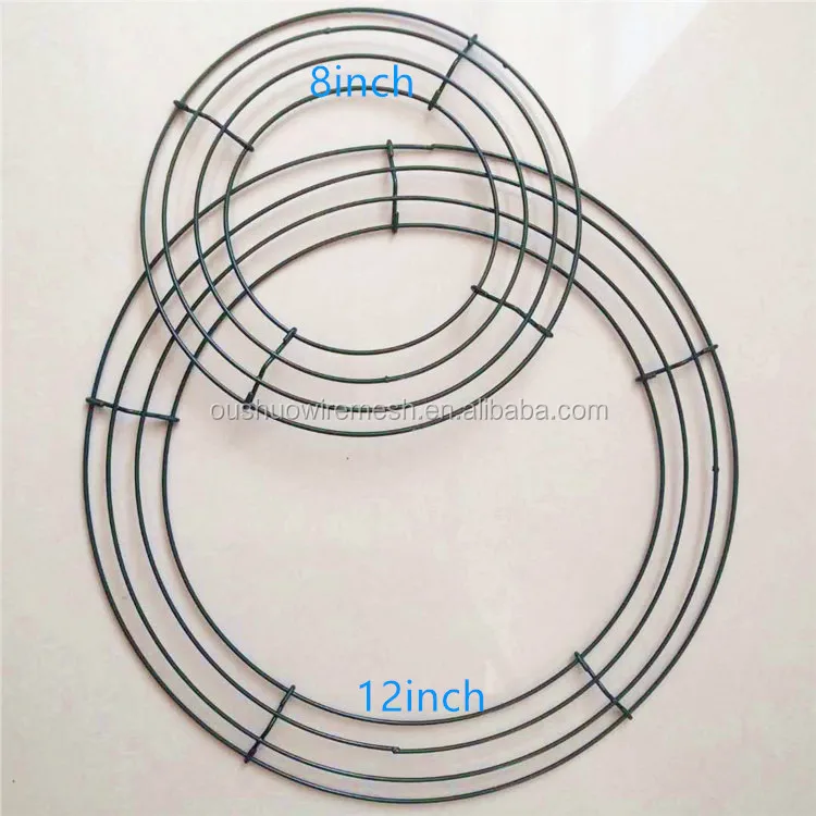 4 circles 8 inches metal wire wreath frame for Christmas door and window decoration