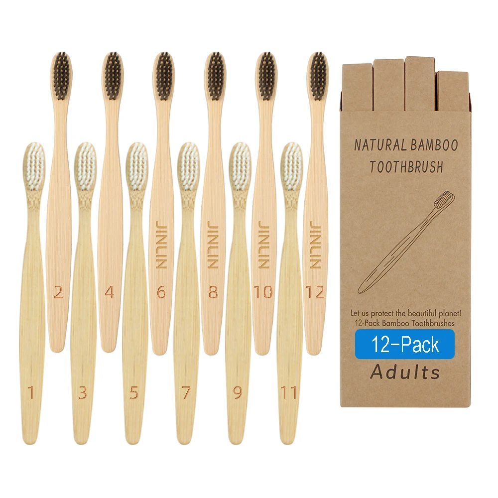 Eco Friendly Wholesale Bpa-free Natural Handle Soft Bristles Tooth Brush Bambu Charcoal Biodegradable Bamboo Toothbrushes