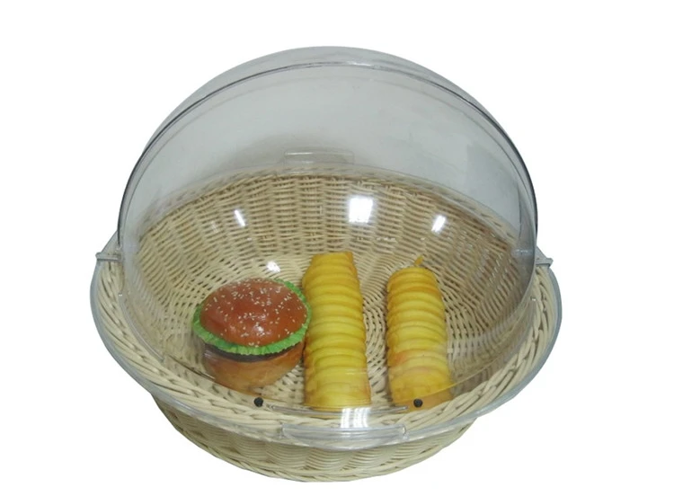 Customized Rectangular Bamboo Bread Board Tray with Clear Lid--BIG