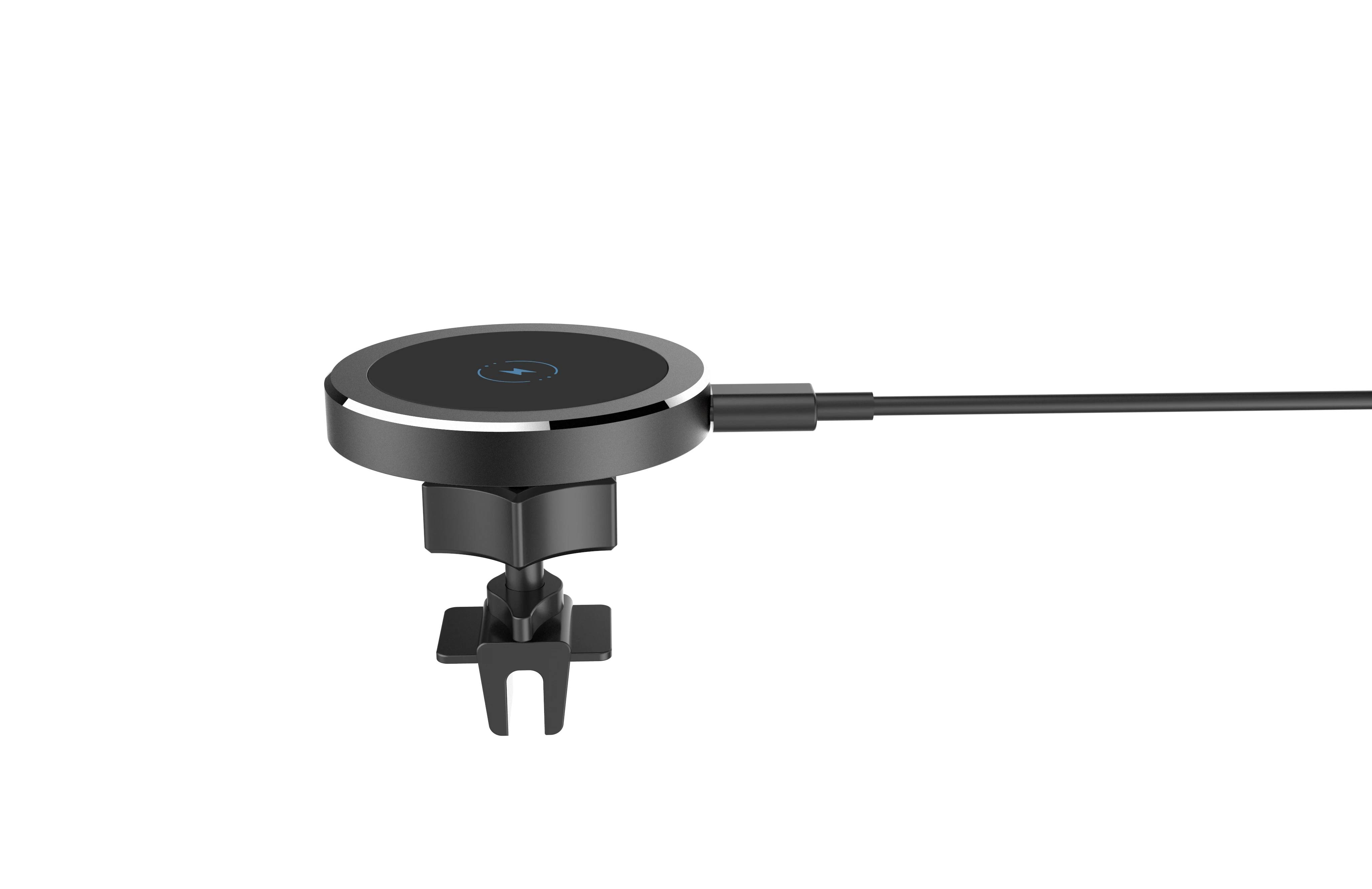 2021 New Design magnetic car holder support wireless charging in metal mini with 15W Qi fast charge
