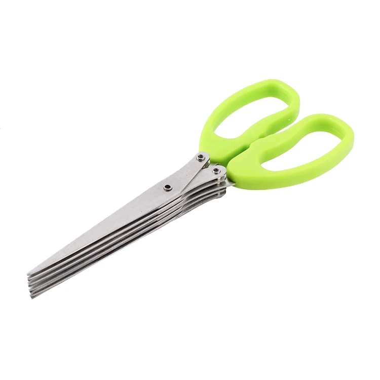 Professional High Quality 5 Blades Kitchen Food Scissors Beauty Scissor With Colorful PP Handle For Kitchen