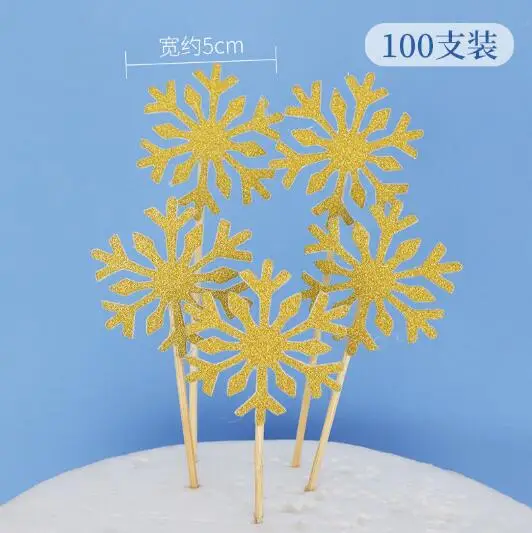 wholesale Mini Paper Snowflake Gold Silver Pink Blue Paper for cake cupcake decoration mini cake accessories (1600444108394)