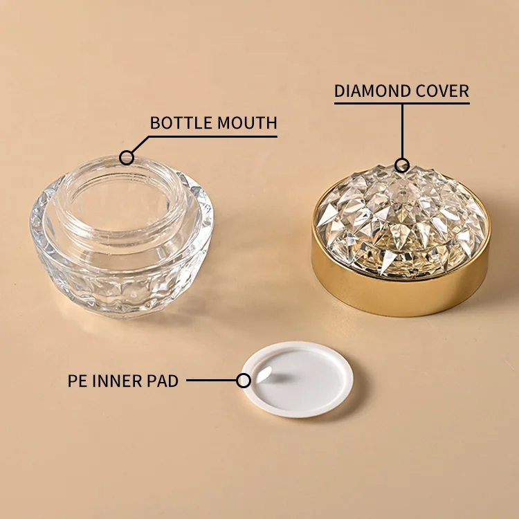 Wide mouth 50G customized logo unique skincare container packaging luxury empty cosmetic eye cream glass jar