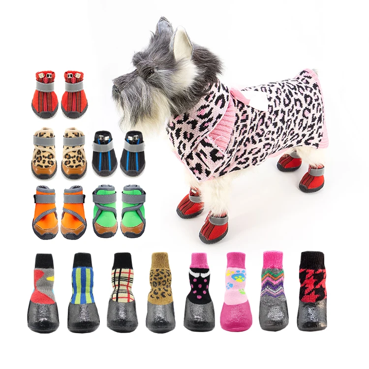 T-2 Personalized Waterproof Cat Pet Apparel Dog Anti slip Protect Paw Socks Custom Design Support for Dogs