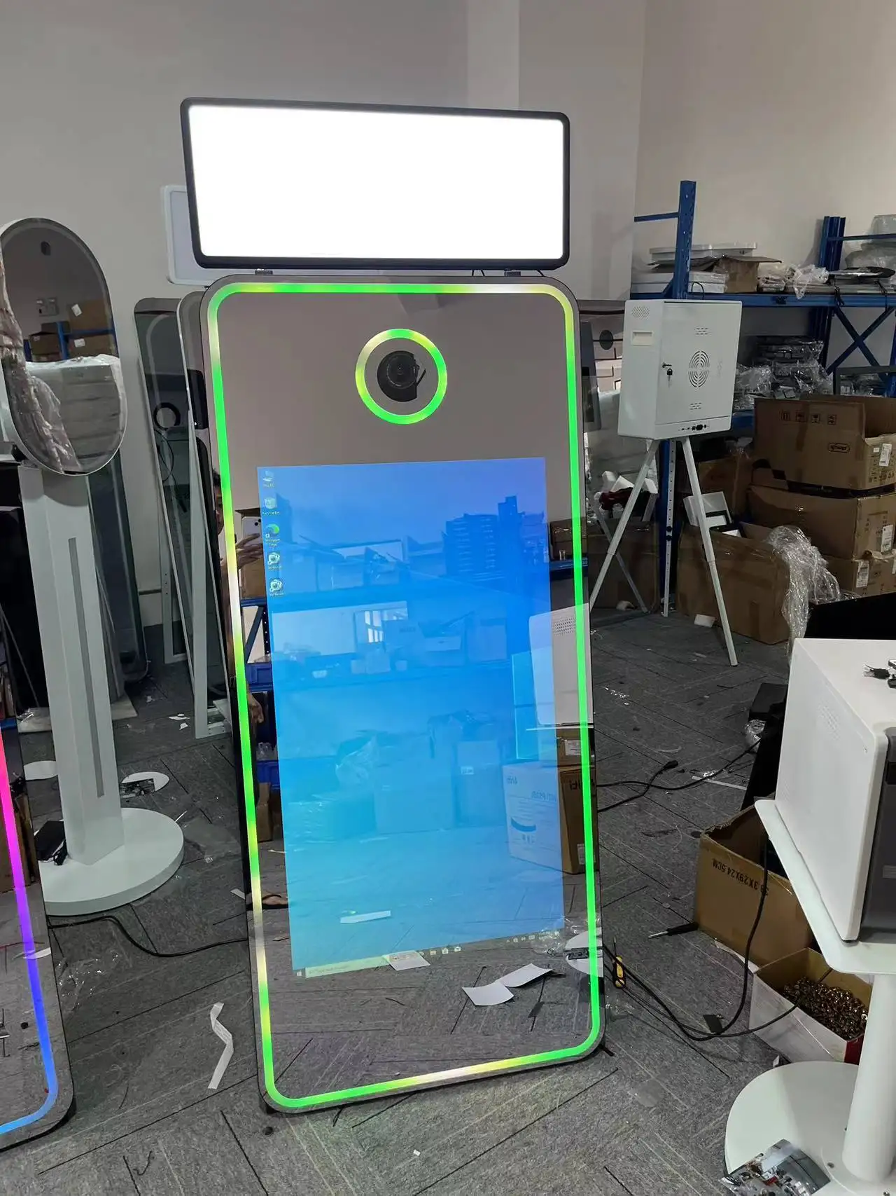 beauty picture portable selfie photobooth magic mirror photo booth machine touch screen led frame drop shipping for events