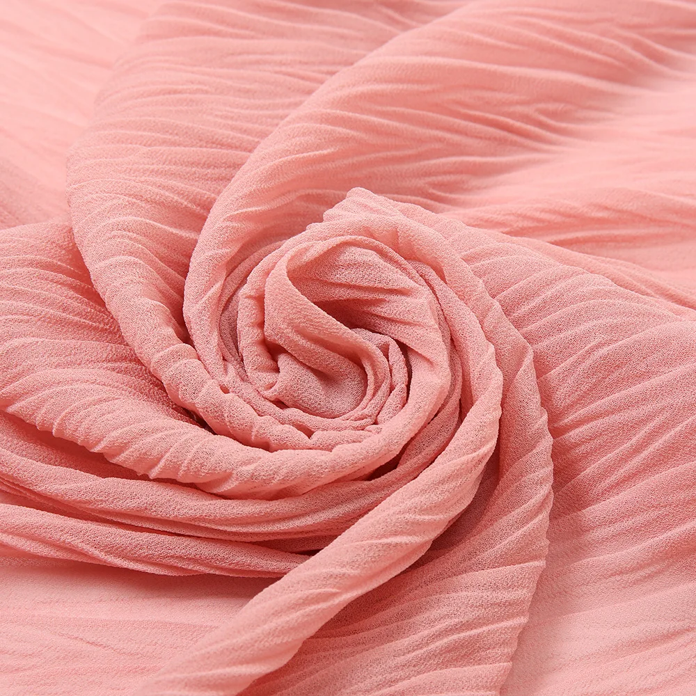 1922 MuslmQLO  New design pleated chiffon toe cap scarf dubai hijab scarf chiffon hijab women