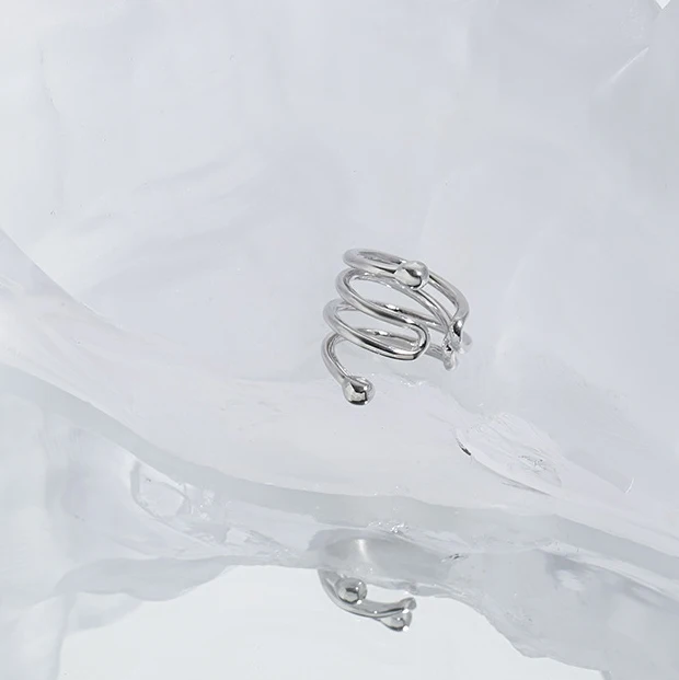 VIANRLA new women ear cuff earrings ear cartilage clip on wrap muti-layer hoop earrings 925 sterling silver ear cuff