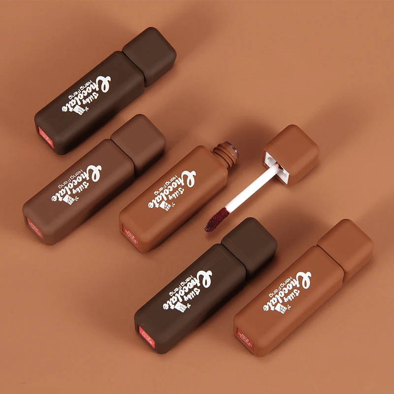 Private Label Vegan Silky Smooth Chocolate Lip Glaze Set 3 In 1 Box Waterproof Nude Lip Gloss Kit lipgloss matte
