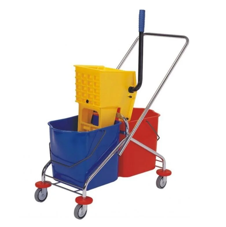 Hot selling Hotel cleaning cart trolley plastic industrial mop wringer bucket with squeezer
