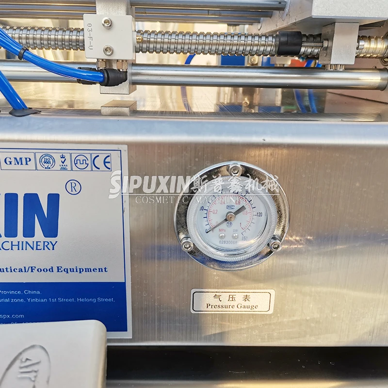 Double Heads Pneumatic Honey Paste Cream Ointment Lotion Semi Automatic Liquid Paste Filling Machine