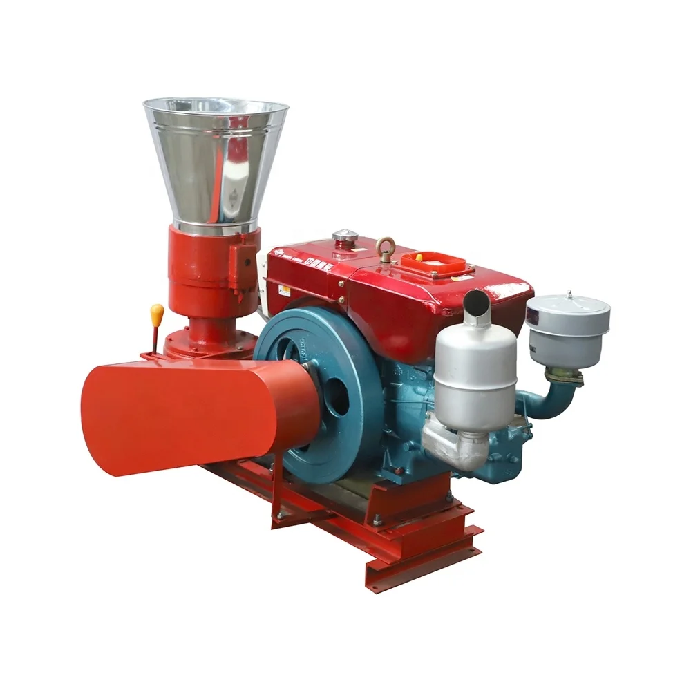 wood pellet press rice husk pellet making machine elect start diesel engine