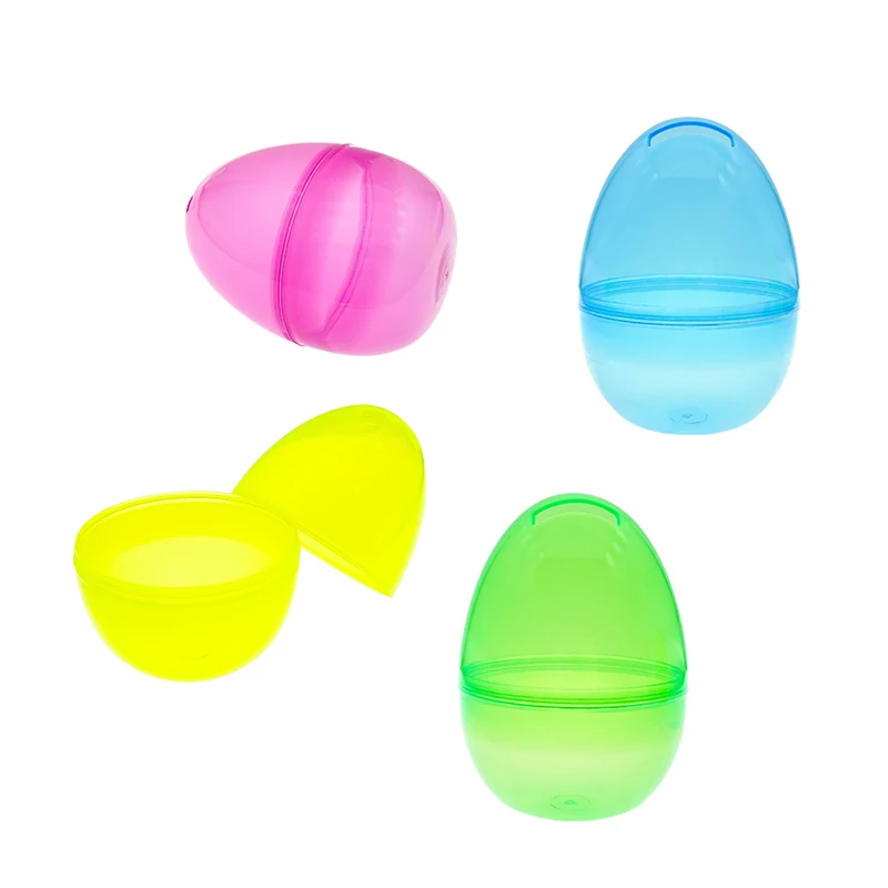 4inch Plastic PP Clear Easter Egg Capsule Surprise Toys Vending Machine Eggs with Savings Hole for Kids