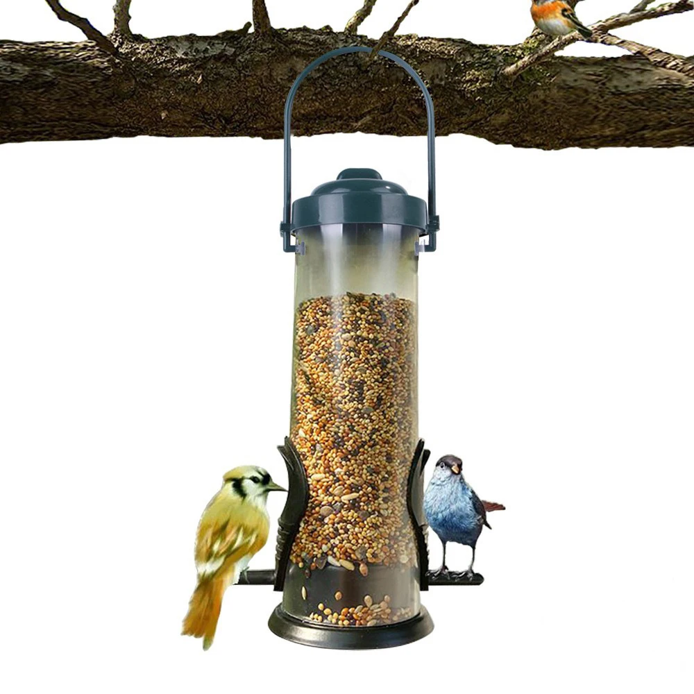 Squirrel proof balcony  bird feeder outdoor Hanging plastic bird feeder