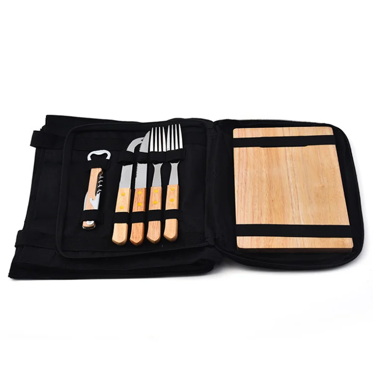 Barbecue accessories Stainless steel picnic tool set Cheese knife steak knife chopping board