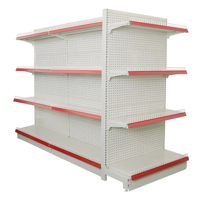 Gondola display stand beauty supply store shelves pharmacy products storage racks supermarket equipment