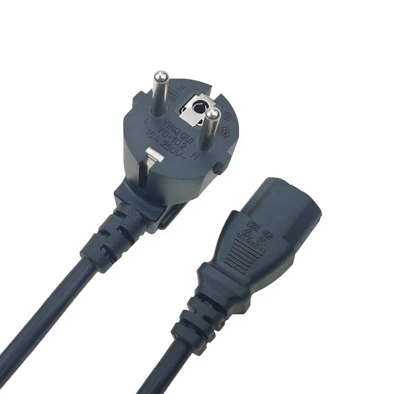 European Standard AC Supply Cord  CEE7 Europe Plug to IEC320 C13 EU Power cord for PC Computer PDU