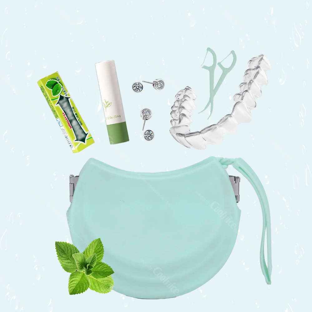 2023 New Design ECO-friendly  silicone custom logo orthodontic dental denture aligner retainer case for kids