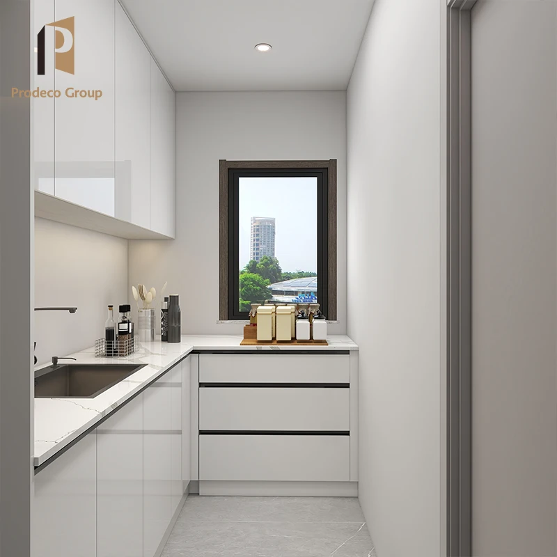Australia White Laminated Plywood Kitchen Cabinet Furniture Solid Wood Modular Lacquer Modern Kitchen Cabinets Manufacturers