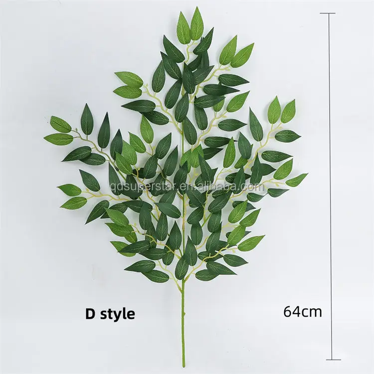 L-490 Hot sale luxury artificial green leaves and tree branches artificial leaf green with eucalyptus willow