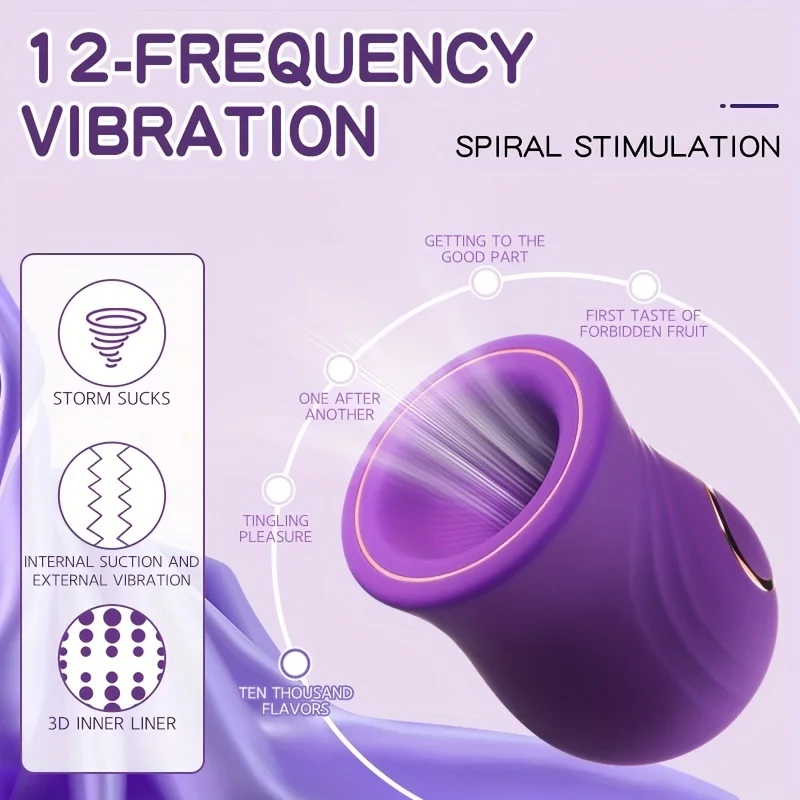 AAV Automatic Sucking 12 Frequency Male Machine Oral Vaginal Penis Pulse Vibrator Masturbation Cup Sex Toys for Man