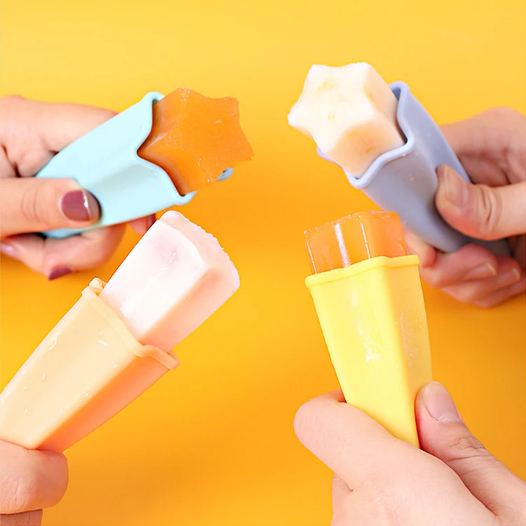 Factory Bpa Free Eco-friendly Reusable Easy Release Ice Pop Maker Silicone Popsicle Ice Cream Mold With Lid