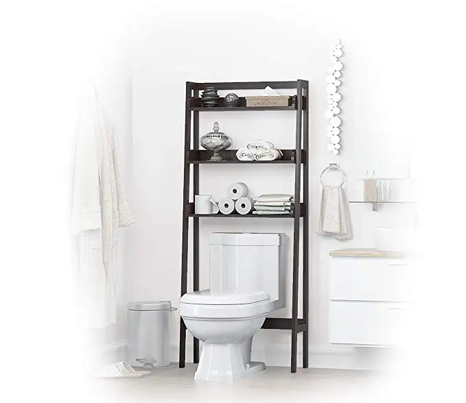 3-Tier Shelf Organizer Adjustable Bathroom Space Saver Bottom Bar Over The Toilet Storage Rack