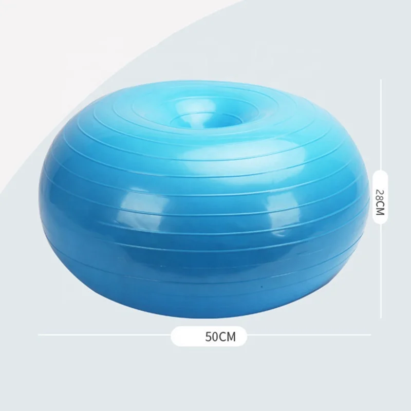 Hot Selling 50cm Exercise Yoga Ball PVC Pink Doughnut Shape Yoga Balls Balance Trainer Thicken Anti-Explosion Inflatable Seating