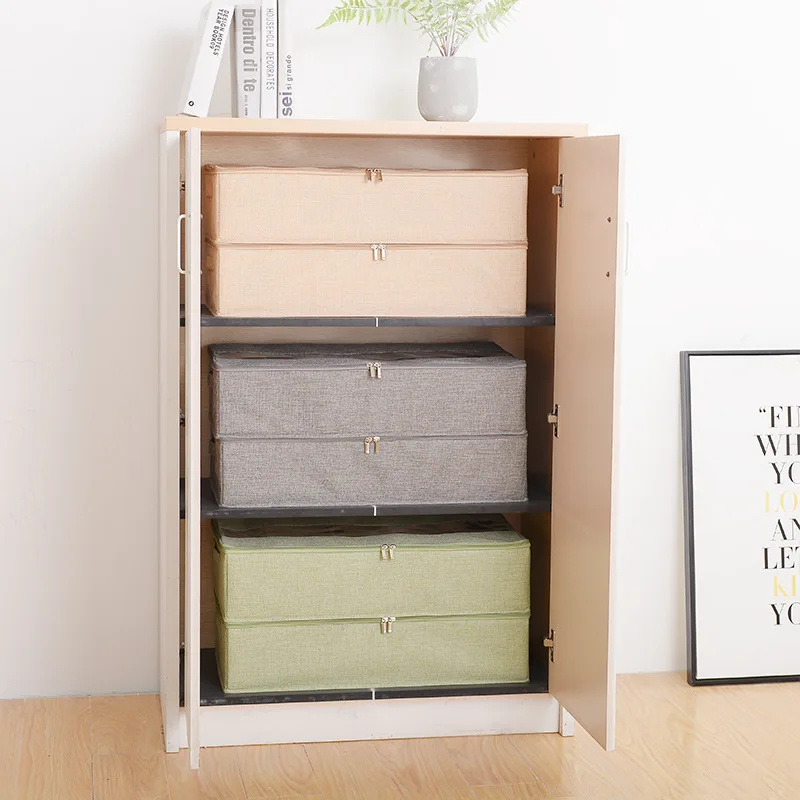 Box Storage 6 Shoes Slide Under Bed Boxes Drawer Underbed Fabric Transparent Shoe Organizer Sustainable