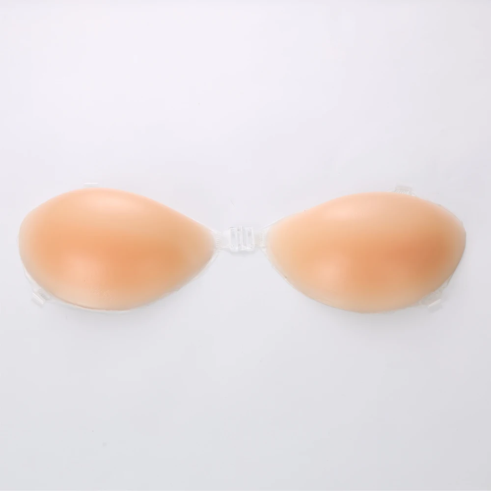 Women 3D Silicone Bra Seamless Invisible Self-adhesive Stick On Chest A/B/C Cup Deep V Silicone Push Up Bra
