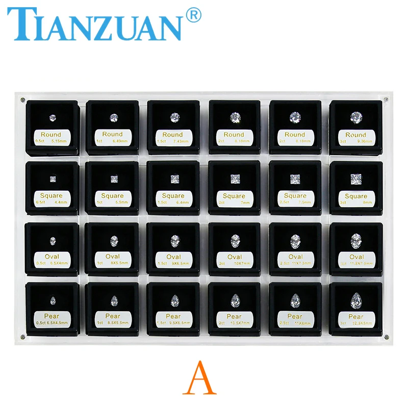 White Cubic Zirconia Diamond Different Shapes Carat Size Master Stones from 0.5 ct -3 ct with English Name