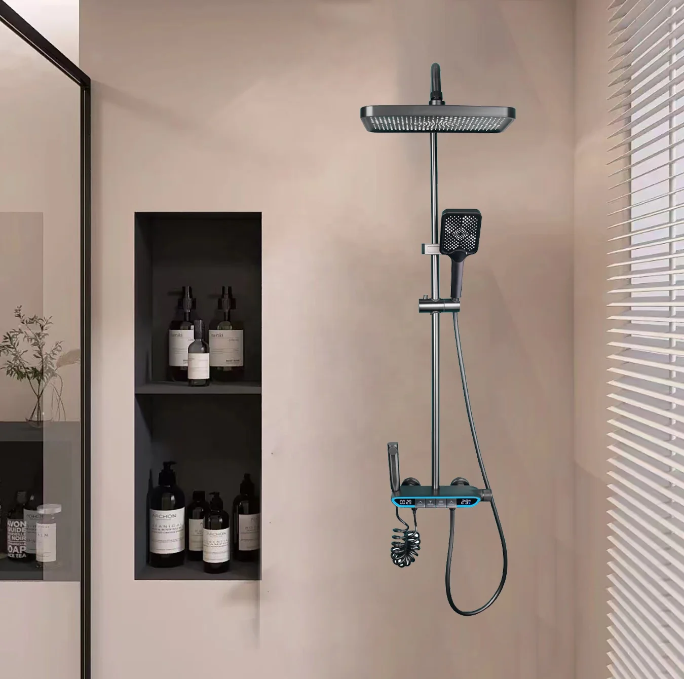 Piano Key Set Factory Direct Sales Luxury Shower Room Set  Bathroom Digital Display Screen  Piano Key Shower Set