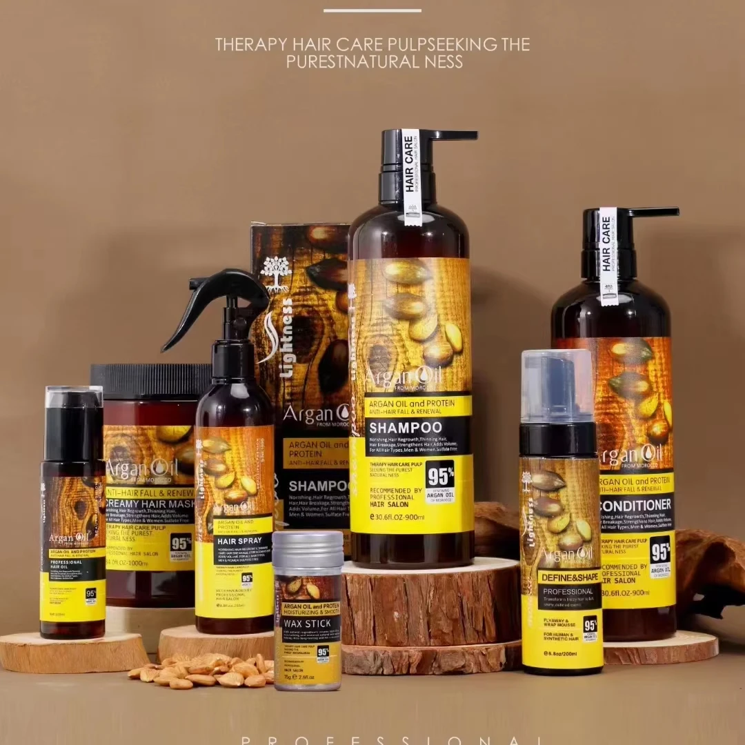 Заводская оптовая продажа натуральное аргановое масло шампунь для волос легкость восстановления питательных поврежденных и Кондиционер