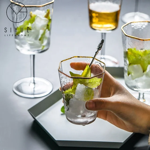 Customized Multi-Edge Transparent Short Red Wine Glass 1742